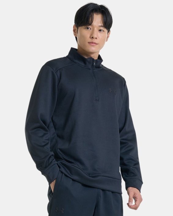 Men's Armour Fleece® ¼ Zip in Black image number 2